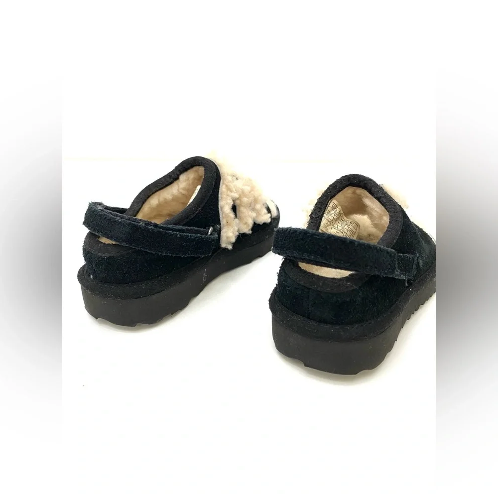 UGG Australia Toddler Black/Tan Fluff Yeah Open Toe Slide